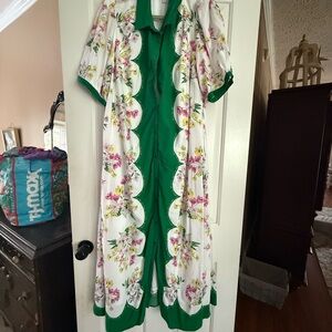 Crown and Ivy Floral Green and White Maxi Dress